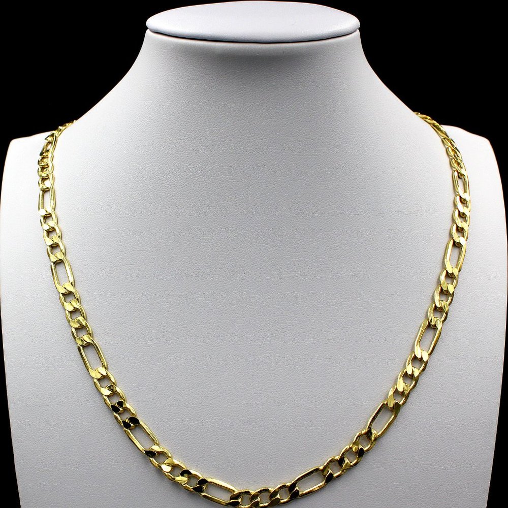 10K Yellow Gold 5.5mm 18" Figaro Link Chain Necklace